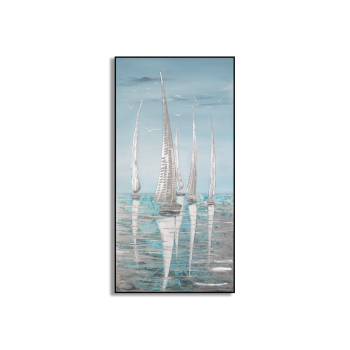 Home decor metal sea scenic painting, handmade beautiful oil painting on canvas