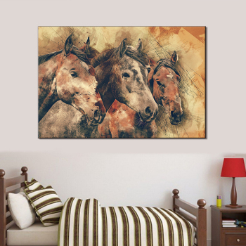 Running Horse Poster Print Animal Nursery Wall Art Canvas Painting Child Picture Nordic Kids Baby Room Decoration