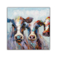 Hand Painted Cool Cows Canvas Oil Paintings Wall Art for Living Room Home Animals Decor for Kids Room Stretched Ready to hang