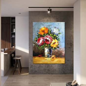 oil painting flowers in vases wall art decor hotel picture home decoration accessories modern abstract canvas art