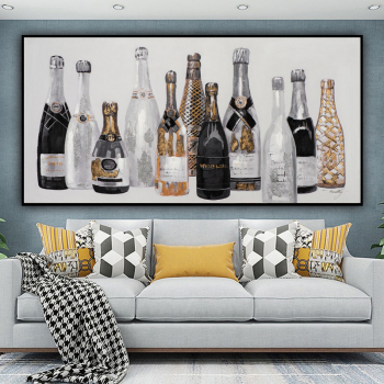 Handmade Paintings On Canvas Wall Decoration Living Room Home bottles Hand Painted Abstract Canvas Painting UnFramed