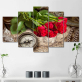 5 Piece Prints Flower Rose Picture Wall Art oil paintings Canvas Painting