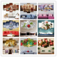 Wholesale Custom Christmas Gifts multi-panel Framed wall art Paintings New Santa Claus Canvas Poster for home decor