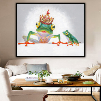 Handmade Painting for Room Decor Hand painted Color Frog Animals Canvas Painting