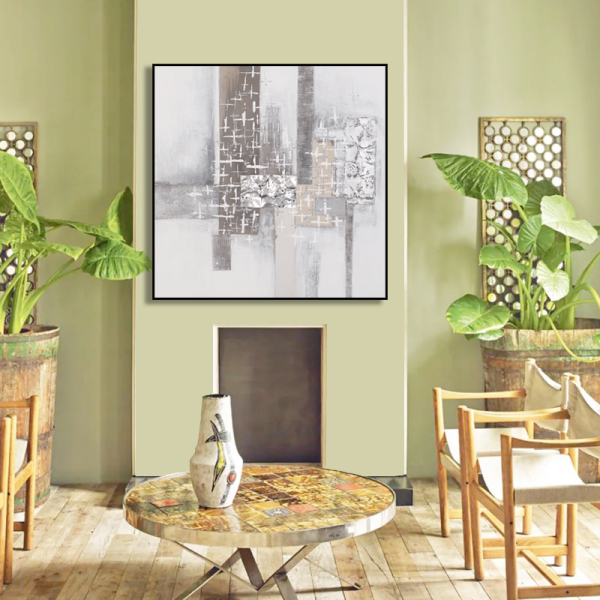 Impressional handmade abstract metal art painting, room decoration oil painting on canvas for living room