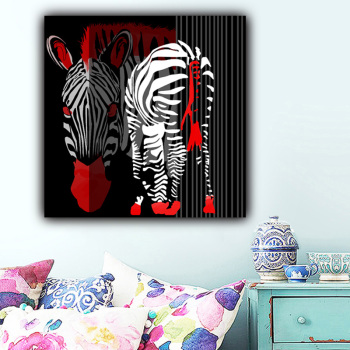 Wall hanging picture frameless animal canvas modern home decoration canvas oil painting art