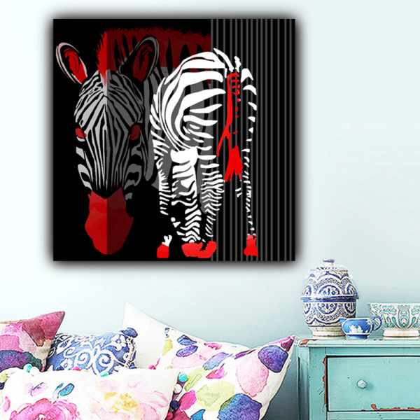 Wall hanging picture frameless animal canvas modern home decoration canvas oil painting art