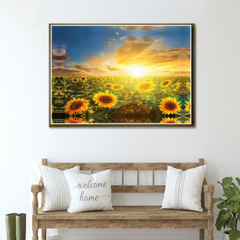 Custom canvas print Picture, Nature Scenery Painting for Adults, Sunflower Print oil painting