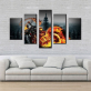 5 panels Motorcycle art painting Print cool canvas oil painting For living room office christmas decoration
