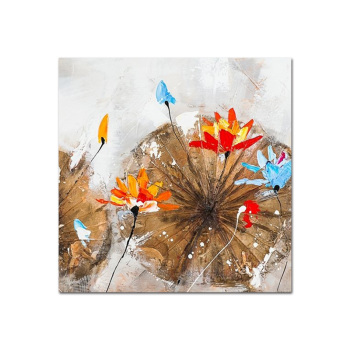 Handmade canvas flower oil painting vintage lotus wall art picture for living room modern abstract home decoration Handmade canvas flower oil painting vintage lotus wall art picture for living room modern abstract home decoration