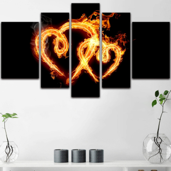 Fire Heart DIY Painting Printed Canvas Painting Wall Decorative Art Custom photo Canvas Painting
