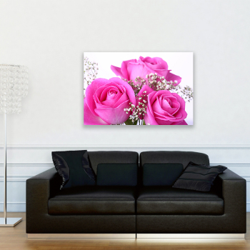 Beautiful pink rose picture canvas print wall decorative painting for living room and bedroom