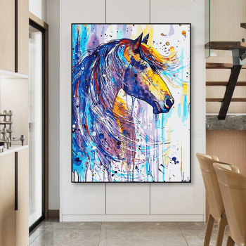 OEM ODM Factory креативный стиль алмазной живописи по номерам, красочная картина с изображением лошади и животного, алмазная живопись по индивидуальному дизайну