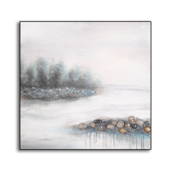 Framed Painting Lonely Boat Painting Canvas Wall Art Oil Painting Wall Pictures Hand Painted Wall Art for Living Room