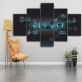 Modern English Alphabet Muslim Scripture Home Decoration Poster Living Room Wall Art Canvas Oil Painting
