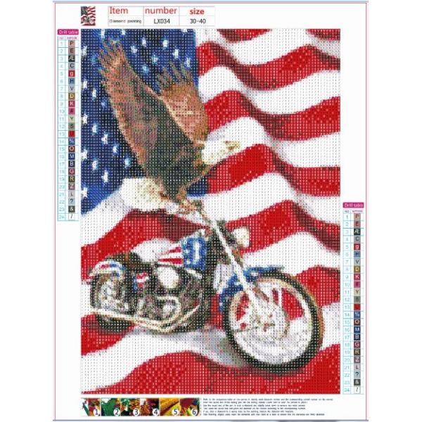 Custom Stars and Stripes AB Round Crystal Rhinestones Diamond Painting 5D full drill Painting of A Diamond for adult