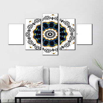 5 исламских круглых изображений росписи искусства печати картина маслом плакат украшения с белым фоном