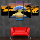 modern 5 panel unframed canvas print of animal Painting Wall Art Home Decor 5 Panels Pictures For Living Room