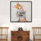 Modern pop art Handmade Abstract Animal Wall Art Picture colourful cat Oil Painting for wall home hotel decoration
