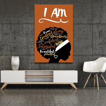 Africa person portrait picture frameless painting, Black woman image canvas wall decoratives painting