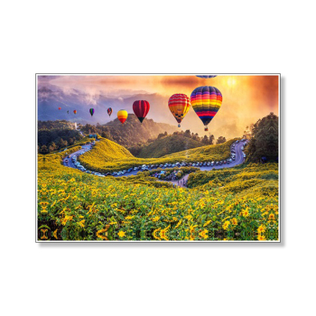 Custom Fire balloon Picture Printed Beautiful Wall Art Painting Canvas Art Decor Bathroom Set Print Painting