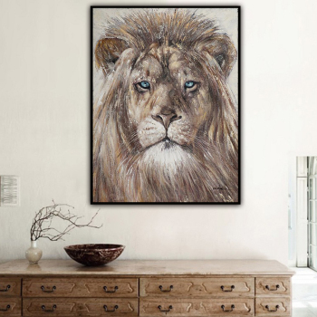 Handmade Texture Oil Painting A mighty lion Abstract Art Wall Pictures for Home Office Decoration
