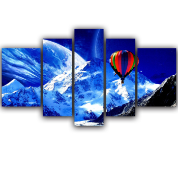 Modern Canvas 5 Panel Hot air balloon snow mountain Wall Art Poster HD Print Painting Modular Pictures Modern Canvas 5 Panel Hot air balloon snow mountain Wall Art Poster HD Print Painting Modular Pictures
