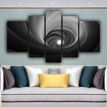 Custom picture black color art oil painting abstract print five piece oil painting modern wall decoration painting