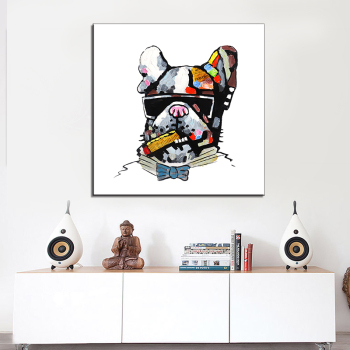 Beau chien Animal paysage peinture à l'huile sur toile Art affiche et impression Art abstrait mur photo pour salon décor