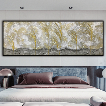 100% fait à la main Texture peinture à l'huile abstraite oreilles dorées de blé Art mur photos pour salon maison bureau décoration