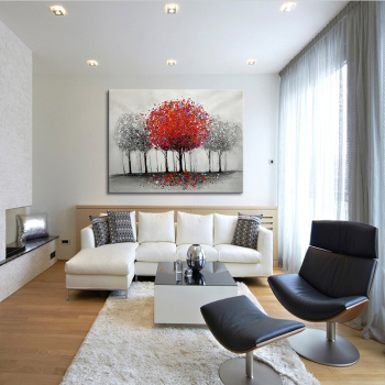 100% plante arbre Texture à la main peinture à l'huile Art abstrait mur photos pour salon maison bureau décoration