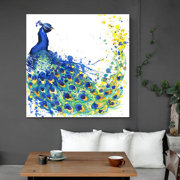 Skilled Artist Hand-painted  Painting Lovely Animal Oil Painting on Canvas Cute Artwork peacock Oil Painting