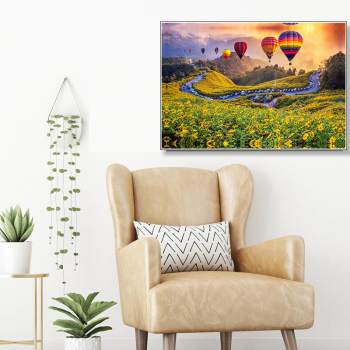 Custom Fire balloon Picture Printed Beautiful Wall Art Painting Canvas Art Decor Bathroom Set Print Painting