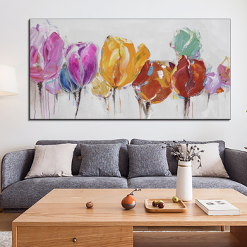Oil Painting on Canvas Handmade Art Hand Painted Acrylic Canvas Colorful flower Wall Art Home Decor Office Decor No Framed