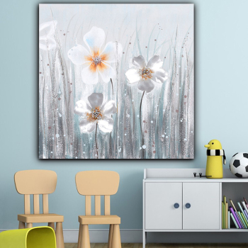 New Design Handpainted Canvas Painting, Abstract Thick Texture Flowers Home Wall Art Picture For Living Room