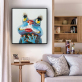 Best Selling Animals Room Decorative Framed Oil Painting Unique Home Decor Canvas Wall Art