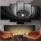 Custom picture black color art oil painting abstract print five piece oil painting modern wall decoration painting