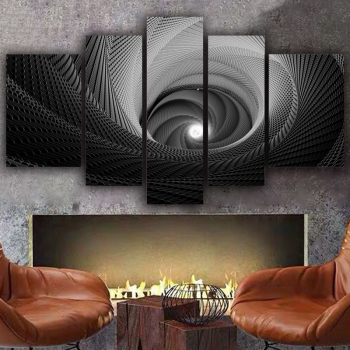 Custom picture black color art oil painting abstract print five piece oil painting modern wall decoration painting