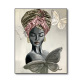 Customize modern metal painting art black woman canvas oil painting for hotel, wall art artworks handmade painting kits