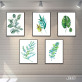 Nordic green plant poster 5 Panels Canvas Wall Art modern leaf oil paintings art Bedroom living room Decor