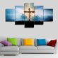 Modern Jesus Christ Blue Background 5 Canvas Wall Art Combination Painting Home Decoration Oil Painting