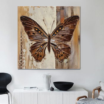 Peint à la main papillon peinture à l'huile mur art photo sur toile à la main animal Muur pour salon décoration de la maison