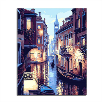 Венецианский ночной пейзаж в рамке, сделай сам, наборы для рисования по номерам, раскраска, живопись по номерам, домашний настенный художественный декор для уникального подарка