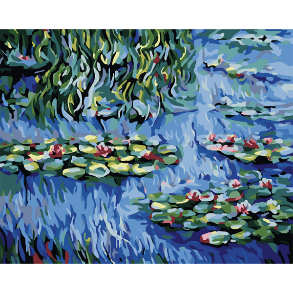 Water Lilies Painting Diy Digital Painting By Numbers Handmade Plant Art Picture Flower Oil Painting For Home Wall Artwork