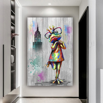 Best selling wholesale custom cartoon frog photo picture print original product wall art canvas painting