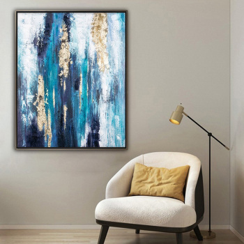 Modern simple sofa background wall light luxury hanging painting hand-painted mural porch abstract oil painting