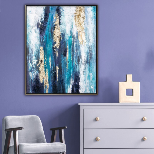 Modern simple sofa background wall light luxury hanging painting hand-painted mural porch abstract oil painting