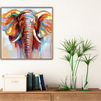 Peinture à l'huile animale d'éléphant d'art fait main en gros peinture murale décorative moderne peinture d'art