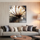 Handmade Modern Canvas Painting White Flower Art Picture Abstract Oil Painting for Wall Decor