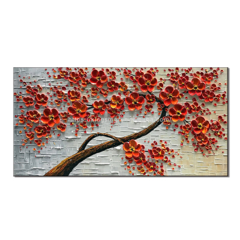 MYT 3D Knife Thick Flower Tree Oil Painting On Canvas Abstract Picture